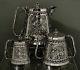 Chinese Export Silver Tea Set Temple Bell