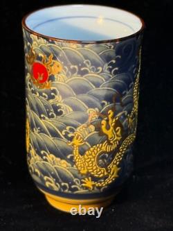 Chinese Gilded Dragon Tea Set 14 Pieces in Beautiful Presentation Box 2 Tea Pots