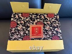 Chinese Gilded Dragon Tea Set 14 Pieces in Beautiful Presentation Box 2 Tea Pots