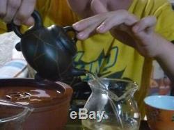 Chinese ROC 1920s Papaya Yixing Zisha Purple Clay Teapot Tea Set 950ml Guo Qilin