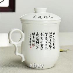 Chinese Tea Set Ceramic Hand Painted Floral Tea Pot Office Cup Infuser Pitcher