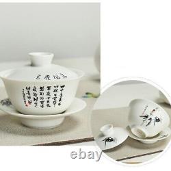 Chinese Tea Set Ceramic Hand Painted Floral Tea Pot Office Cup Infuser Pitcher