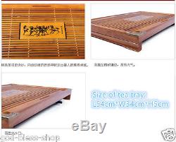 Chinese kungfu tea set zisha tea pot infuser tea cup caddy solid wood tea tray