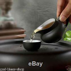 Chinese kungfu tea set zisha tea pot infuser tea cup caddy solid wood tea tray