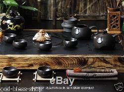 Chinese luxury tea set original ore yixing zisha tea pot cup solid wood tea tray