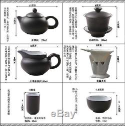 Chinese purple clay tea set tea pot tea cup solid-wood tea tray 43pcs WORTHWHILE