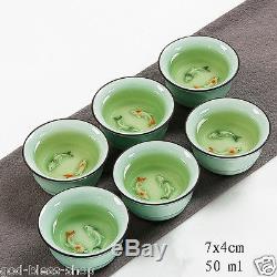 Chinese tea set porcelain kungfu tea service celadon tea pot cup wood tea tray