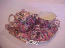 Chintz Royal Winton Florence Breakfast Set Complete Tea Pot Toast Rack 1953