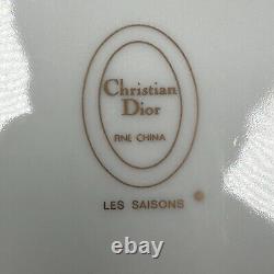 Christian Dior Teapot Coffee Pot White Gold Trim Les Saisons Pattern Lid Rare