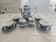 Churchill Blue Willow Tall Tea Pot Set For 4 Pristine Older Blue Lion Stamp