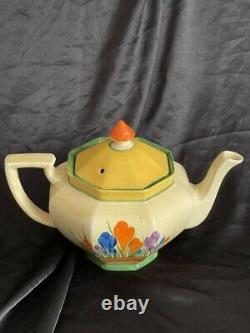 Clarice Cliff Bizarre Crocus Tea Pot Tea For Two Set In Athens Shape Art Deco