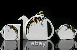 Clarice Cliff Gotham STUNNING Wow! Design 3-piece Tea Set UNRESERVED AUCTION