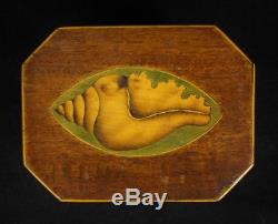Classic 19thC Shell Marquetry Inlay Tea Caddy
