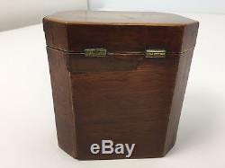 Classic 19thC Shell Marquetry Inlay Tea Caddy
