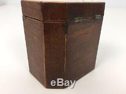 Classic 19thC Shell Marquetry Inlay Tea Caddy