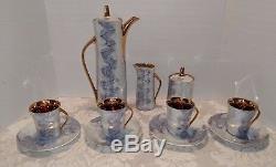 Cmielow Porcelain Tea or Coffee Set blue Gray Lusterware teapot teaset