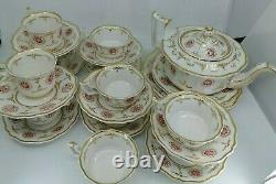 Coalport Batwing Rare Daisy Hand Painted Tea Set Teapot Teacups 25 Pc 1032 Pink