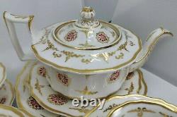 Coalport Batwing Rare Daisy Hand Painted Tea Set Teapot Teacups 25 Pc 1032 Pink