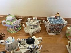 Collectable Ceramic Teapot Decor (12). Kitchen Vintage Decorative Hand Painted