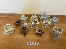 Collectable Ceramic Teapot Decor (12). Kitchen Vintage Decorative Hand Painted