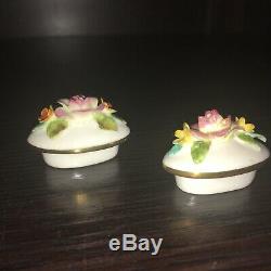 Complete Coalport Wedgwood Encrusted Flowers Bone china Miniature Toy Tea Set