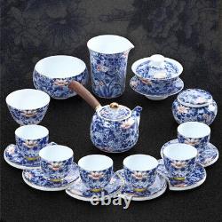 Complete Tea Set Handpainted Tea Pot Matching Cup Gaiwan Tureen Pitcher Caddy