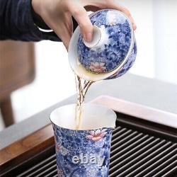 Complete Tea Set Handpainted Tea Pot Matching Cup Gaiwan Tureen Pitcher Caddy
