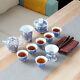 Complete Tea Set Porcelain Tea Pot Color Enamel Craft Tea Cup Mat Saucer Gaiwan