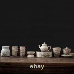 Complete Tea Set Porcelain Tea Pot Holder Matching Pitcher Tea Cup Canister New