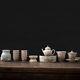 Complete Tea Set Porcelain Tea Pot Holder Matching Pitcher Tea Cup Canister New