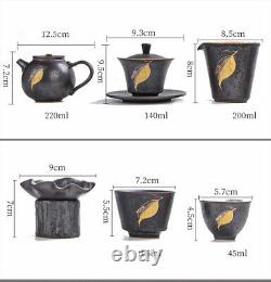 Complete tea set pure silver tea pot porcelain gaiwan pitcher matching tea cups