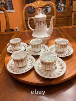 Contests 55/1675 antique 1 Tea Pot & 5 Cups & Saucers tea/coffee set