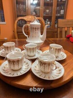 Contests 55/1675 antique 1 Tea Pot & 5 Cups & Saucers tea/coffee set