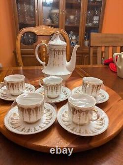 Contests 55/1675 antique 1 Tea Pot & 5 Cups & Saucers tea/coffee set