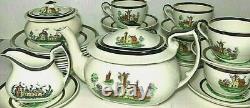 Copeland Spode England 24pc Church Countryside Teapot Cups Plates Creamer Sugar