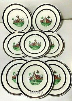 Copeland Spode England 24pc Church Countryside Teapot Cups Plates Creamer Sugar