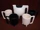 Cowan Teapot Mug Cup Set White Black Ceramic Bauhaus Style Mcm