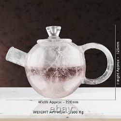 Crystal Quartz Gemstone Kettle Vintage Teapot Set Tableware Valentine Day Gift