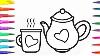 Cute Tea Set Teapot Drawing Easy And Simple Drawing Colouri Easy Tea Cup Colourful Drawing