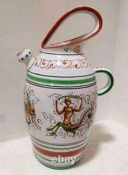 DERUTA Hand-Painted Italian Ceramic Porcelain Set 6 Cups & Teapot Vintage Luxury