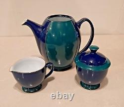 Denby Stoneware Tea Set Teapot Creamer Lidded Sugar Dish Cups & Saucers