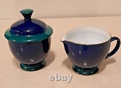 Denby Stoneware Tea Set Teapot Creamer Lidded Sugar Dish Cups & Saucers