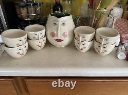 Department 56 Patients Brewster Krinkles Snowball Face Tea Pot And 8 Cups