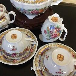 Depos Porcelain T. Limoges Tea For Two Set Tea Pot Cabbage Roses Cottagecore