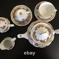Depos Porcelain T. Limoges Tea For Two Set Tea Pot Cabbage Roses Cottagecore