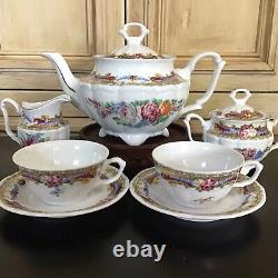 Depos Porcelain T. Limoges Tea For Two Set Tea Pot Cabbage Roses Cottagecore