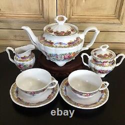 Depos Porcelain T. Limoges Tea For Two Set Tea Pot Cabbage Roses Cottagecore