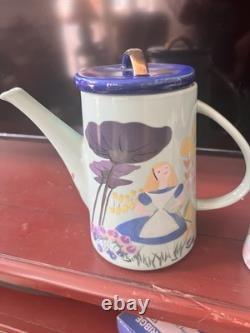 Disney Alice In Wonderland 70th Anniversary Teal Pitcher Tea Pot Set- Mary Blair
