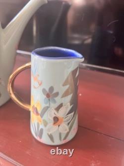 Disney Alice In Wonderland 70th Anniversary Teal Pitcher Tea Pot Set- Mary Blair