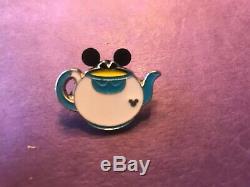 Disney Alice In Wonderland Teapot Hidden Mickey Pins Complete Set With Bonus